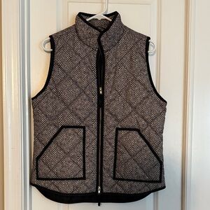 J. Crew Black and White Herringbone Vest